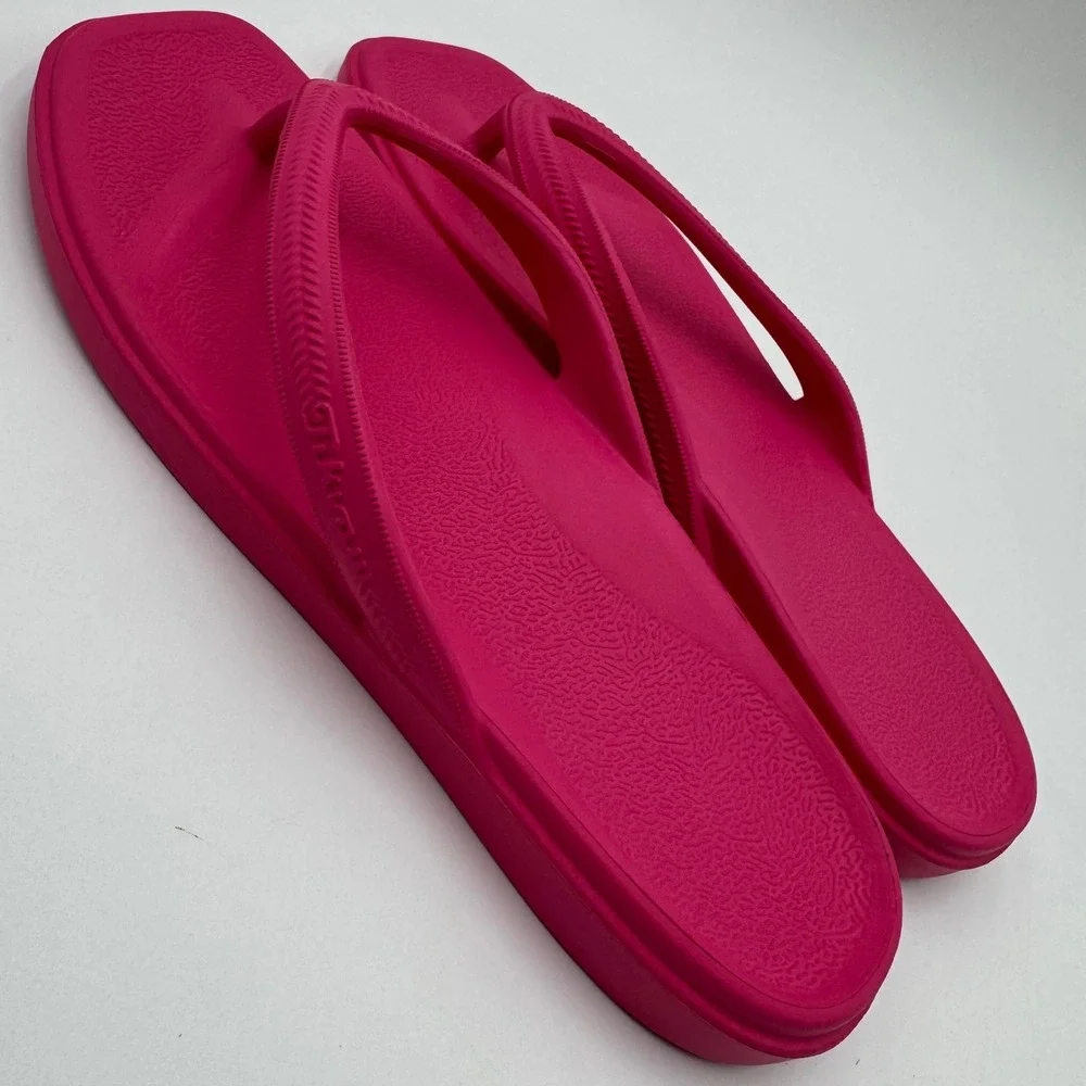 Tikvaw Flip Flop Sandals Square Toe Summer Beach Women 40EU/ 9 US Hot Pink Thong